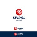 Red ball spiral helix simple logo icon symbol