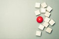 Red Ball in the Wood Cubes Royalty Free Stock Photo