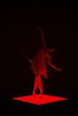 Red ballet Woman Elegant Dancing Demon Halloween Dance Floor
