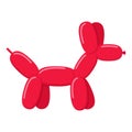 Red ballon dog isolated on white background. Cute bubble animal dog toy in flat style.