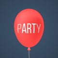 Red ballon with white lettering party Royalty Free Stock Photo