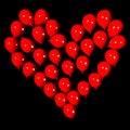 Red ballons heart isolated