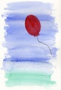 Red balloon against blue sky Royalty Free Stock Photo