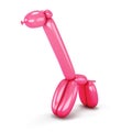 Red balloon animal giraffe on white Royalty Free Stock Photo