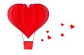 Valentines day red balloon from cut paper heart Royalty Free Stock Photo