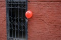 Red balloon at the entrance