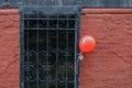 Red balloon at the entrance