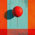 a red balloon with a string
