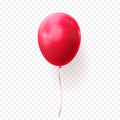 Red balloon vector transparent background glossy realistic baloon for Birthday party Royalty Free Stock Photo