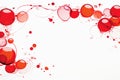 red balloons and bubbles on a white background