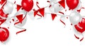 Red balloons, confetti concept design 17 August Happy Independence Day greeting Royalty Free Stock Photo