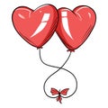 Red balloons in the form of a heart. Royalty Free Stock Photo