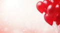 Red balloons on a pastel light background with a copy space for text. Backdrop for social media, birthday, party Royalty Free Stock Photo