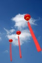 Red balloons and ribbons Royalty Free Stock Photo