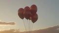 Red balloons sunset sky celebration event Royalty Free Stock Photo