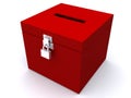 Red Ballot Box with Lock