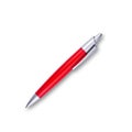 Red, ballpoint pen, isolated on white background. Shadow Royalty Free Stock Photo