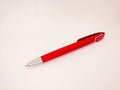 Red ballpoint pen isolated on white Royalty Free Stock Photo