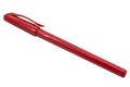 Red ballpoint pen school write isolated on the white background Royalty Free Stock Photo