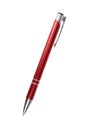 Red ballpoint pen on a white background Royalty Free Stock Photo