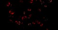 red balls and circles, water microbes and microorganisms, medicine and biology, blood microscope close-up. 3D rendering