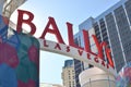 Red letters BALLYS Las Vegas Royalty Free Stock Photo