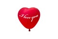 Red baloon with `I love you` written on it