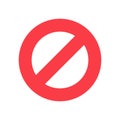 red ban prohibition icon symbol isolated on white background Royalty Free Stock Photo