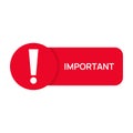 Red banner with exclamation mark Royalty Free Stock Photo