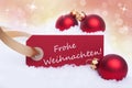 Red Banner with Frohe Weihnachten