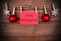 Red Banner with Frohe Weihnachten