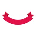 Red banner ribbon icon, flat style Royalty Free Stock Photo
