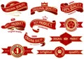 Red Banner Ribbon Set