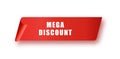 Red banners . Mega discaunt vector design template. Banner sale tag. Market special offer discount label Royalty Free Stock Photo
