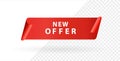 Red banners . New offer vector design template. Banner sale tag. Market special offer discount label. Royalty Free Stock Photo