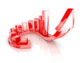 Red Bar Chart Business Growth With Rising Up Arrow. Sccess Concept Royalty Free Stock Photo