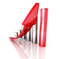 Red Bar Chart Business Growth With Rising Up Arrow Royalty Free Stock Photo