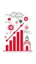 Red Bar Chart Growth With Robot And Cloud Technology Data Analysis Royalty Free Stock Photo