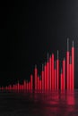 Red bar graphs representing financial data trends against dark background evoke sense of urgency and concern Royalty Free Stock Photo