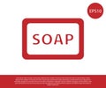 Red Bar of soap with foam icon isolated on white background. Soap bar with bubbles. Vector Illustration Royalty Free Stock Photo