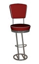 Red bar stool - 3D render Royalty Free Stock Photo