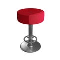 Red Bar Stool, isolated 3D render Royalty Free Stock Photo