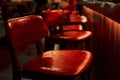 Red bar stool in a restaurant Royalty Free Stock Photo