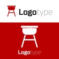 Red Barbecue grill icon isolated on white background. BBQ grill party. Logo design template element. Vector Illustration Royalty Free Stock Photo