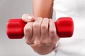 Red barbell Royalty Free Stock Photo