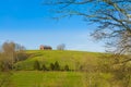 Red Barn on a Hill Royalty Free Stock Photo