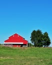 Red barn, blue sky. Royalty Free Stock Photo