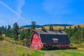 Red Barn with Blue Sky Royalty Free Stock Photo