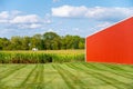 Red barn and cornfield Royalty Free Stock Photo