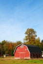 Red Barn in the country Royalty Free Stock Photo